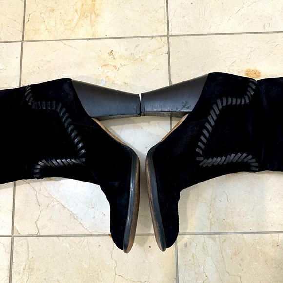 Michael Kors suede knee high boots western whipstitch - Picture 7 of 8